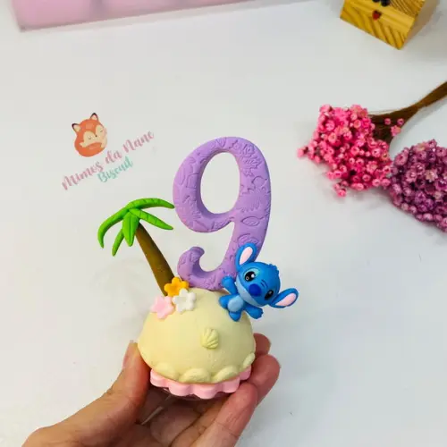 Vela Stitch Lilás