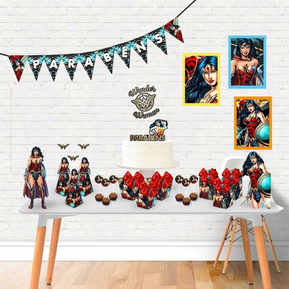 DECORAÇÃO KIT FESTA SÓ UM BOLINHO MULHER MARAVILHA