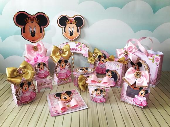 Kit 30 Lembrancinhas Personalizada Minnie Realeza