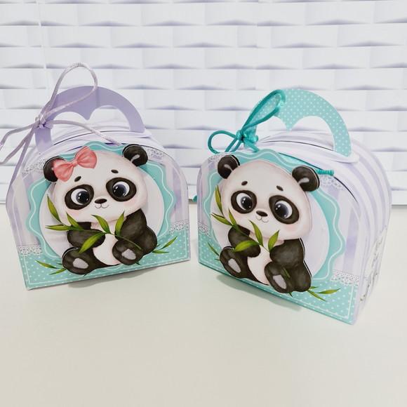 Kit 30 Lembrancinhas Personalizadas Chá Revelação Panda