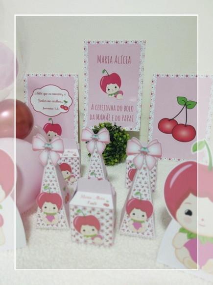 Kit 30 Lembrancinhas Personalizadas Cerejinha