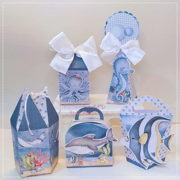 Kit 30 Lembrancinhas Personalizadas Fundo do Mar Menino