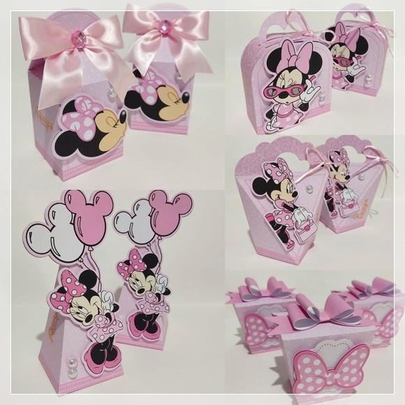 Kit 30 Lembrancinhas Personalizadas Minnie Rosa