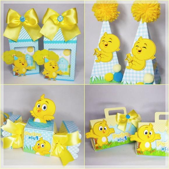 Kit 30 Lembrancinhas Personalizadas Pintinho Amarelinho