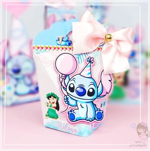 Kit 30 Lembrancinhas Personalizadas Stitch com Laços
