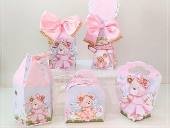 Kit 30 Lembrancinhas Personalizads Ursinha Fadaa