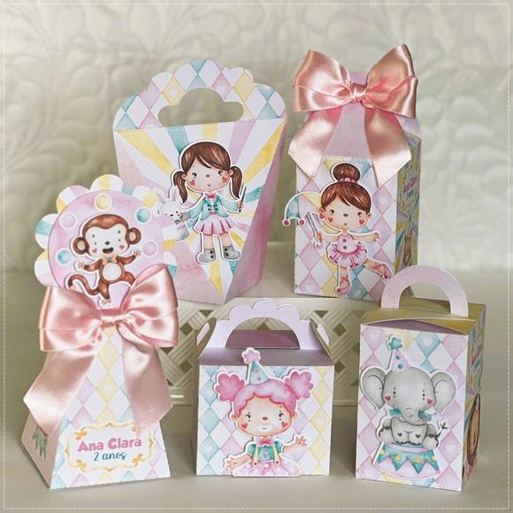 Kit Festa 30 Lembrancinhas Personalizadas Circo Rosa