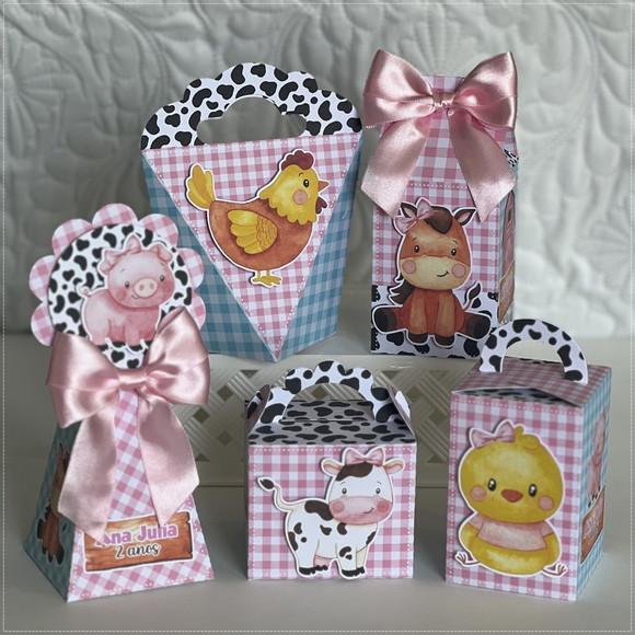 Kit Festa 30 Lembrancinhas Personalizadas Fazenda Menina