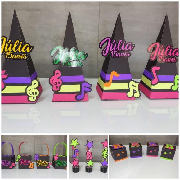Kit Festa 30 Lembrancinhas Personalizadas Neon