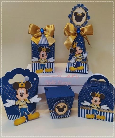 Kit Festa 30 Lembrancinhas Personalizadas Mickey Realeza