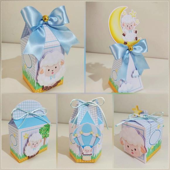 Kit Festa 30 Lembrancinhas Personalizadas Ovelhinha Menino