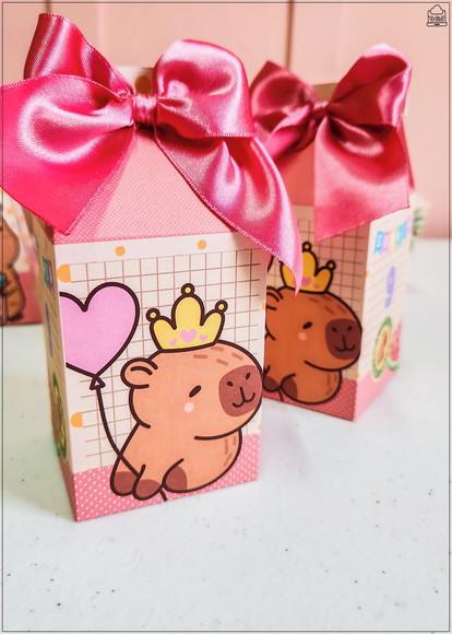 Kit Festa Capivara 20 Lembrancinhas Personalizadas com Laços