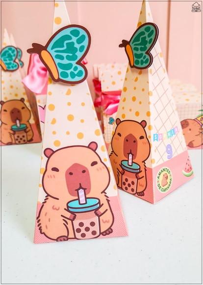 Kit Festa Capivara 20 Lembrancinhas Personalizadas com Laços