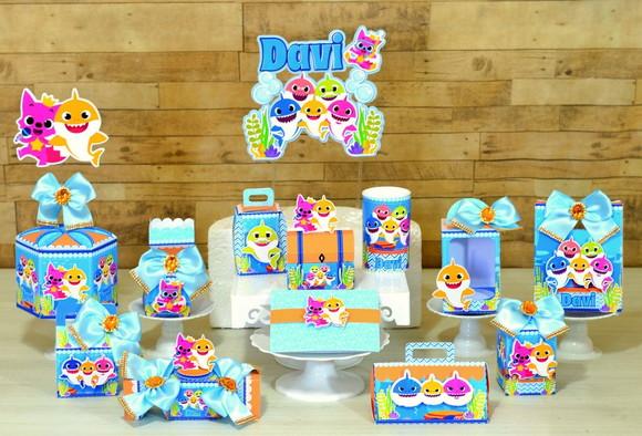 Kit Festa Pronta Baby Shark Menino