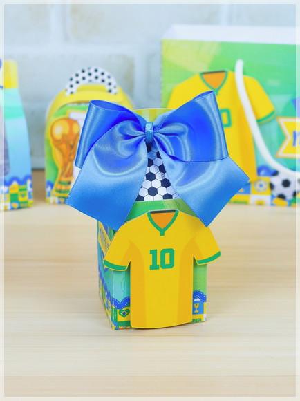 Kit Festa Pronta Brasil Copa 20 Caixas Personalizadas