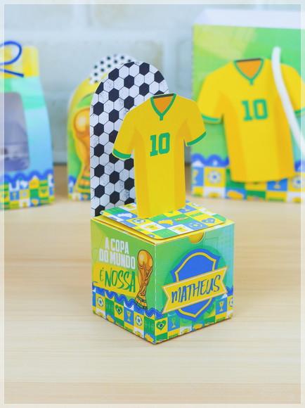 Kit Festa Pronta Brasil Copa 20 Caixas Personalizadas