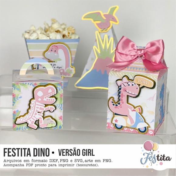 Kit Festa Pronta Dinossauro Menina