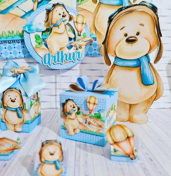 KIT FESTA SÓ UM BOLINHO URSO AVIADOR