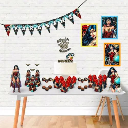 DECORAÇÃO KIT FESTA SÓ UM BOLINHO MULHER MARAVILHA
