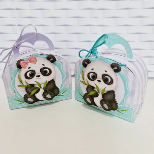 Kit 30 Lembrancinhas Personalizadas Chá Revelação Panda