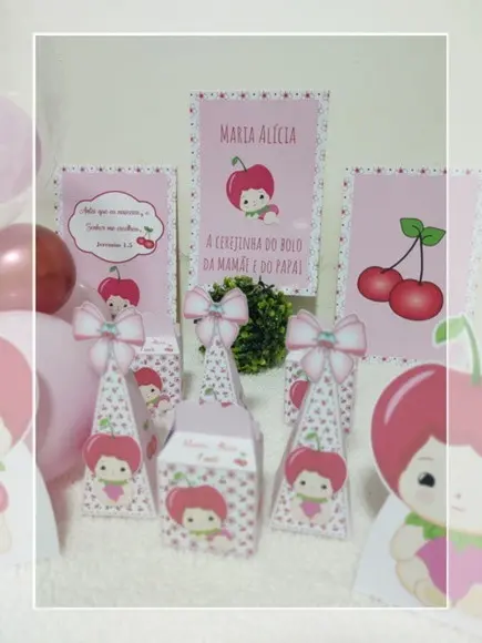 Kit 30 Lembrancinhas Personalizadas Cerejinha