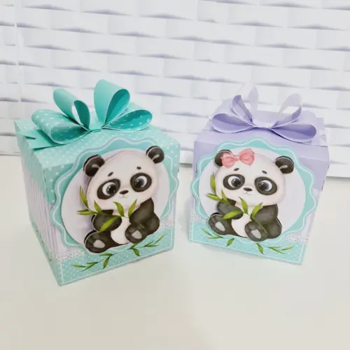 Kit 30 Lembrancinhas Personalizadas Chá Revelação Panda