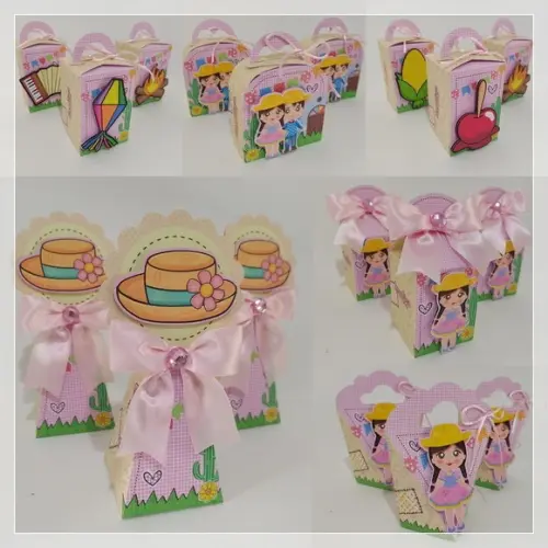 Kit 30 Lembrancinhas Personalizadas Festa Junina Menina
