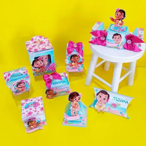 Kit 30 Lembrancinhas Personalizadas Moana Baby