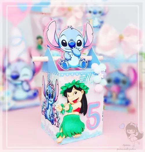Kit 30 Lembrancinhas Personalizadas Stitch com Laços
