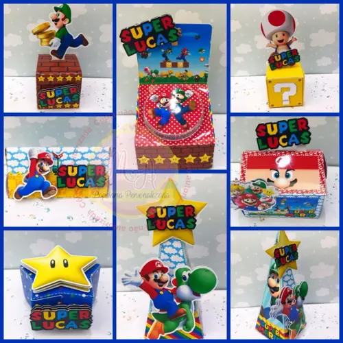 Kit 30 Lembrancinhas Personalizadas Super Mário