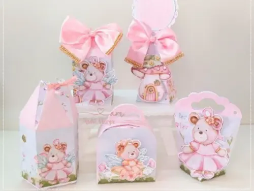Kit 30 Lembrancinhas Personalizads Ursinha Fadaa