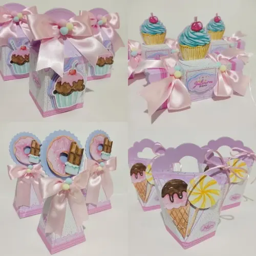 Kit Festa 20 Caixinhas Confeitaria Doceria