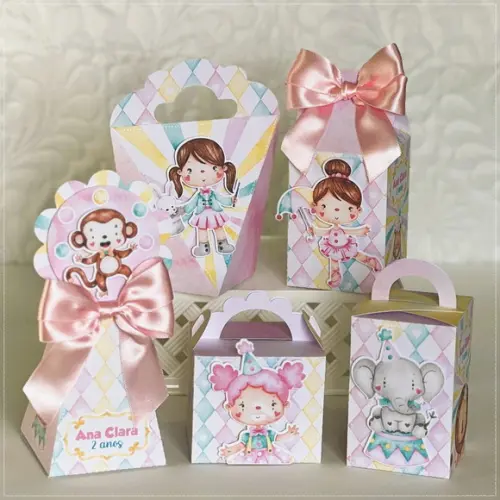 Kit Festa 30 Lembrancinhas Personalizadas Circo Rosa