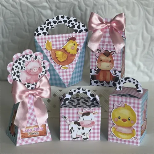 Kit Festa 30 Lembrancinhas Personalizadas Fazenda Menina