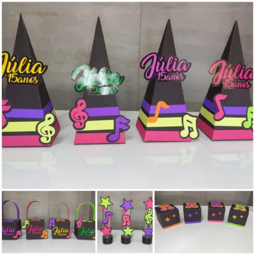 Kit Festa 30 Lembrancinhas Personalizadas Neon