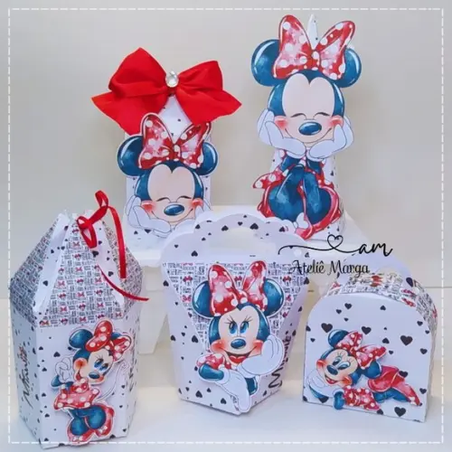 Kit Festa 30 Lembrancinhas Personalizadas Minnie