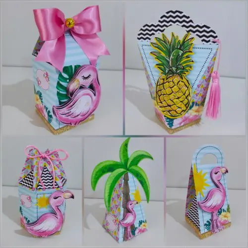 Kit Festa 30 Lembrancinhas Personalizadas Pronta Flamingo
