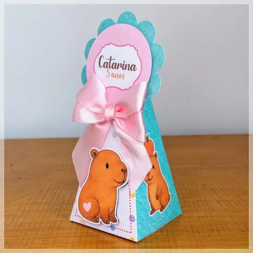 Kit Festa Capivara 20 Lembrancinhas Personalizadas com Laços
