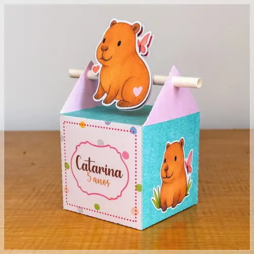 Kit Festa Capivara 20 Lembrancinhas Personalizadas com Laços