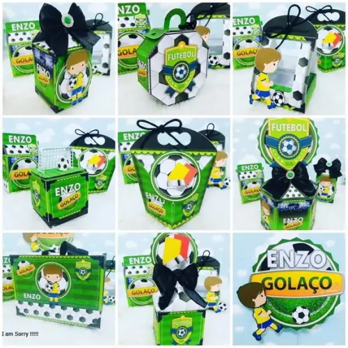Kit Festa Futebol Brasil Copa 20 Caixas Personalizadas