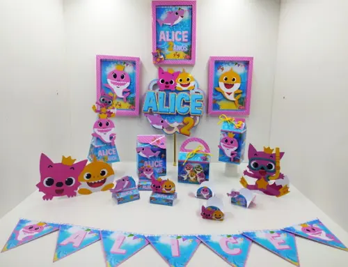 Kit Festa Pronta Baby Shark Menina