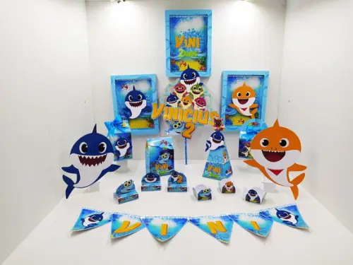 Kit Festa Pronta Baby Shark Menino