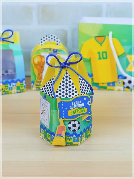 Kit Festa Pronta Brasil Copa 20 Caixas Personalizadas