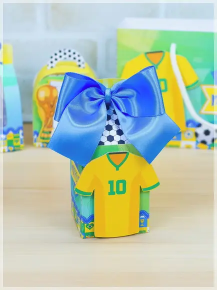 Kit Festa Pronta Brasil Copa 20 Caixas Personalizadas