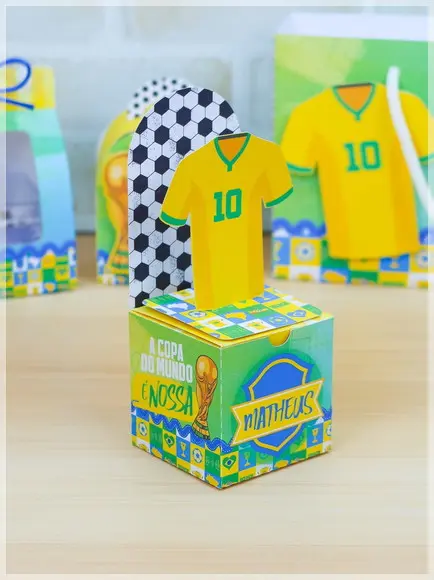 Kit Festa Pronta Brasil / Copa 30 Caixas Personalizadas