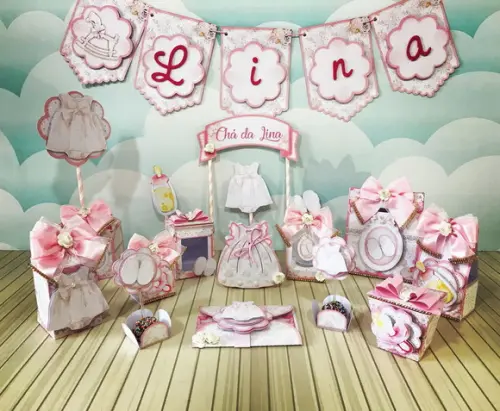 Kit Festa Pronta Chá de Bebê Menina