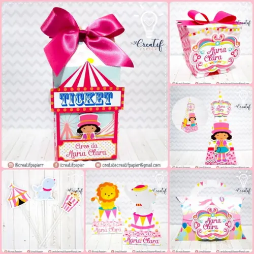 Kit Festa Pronta Circo Rosa / Menina