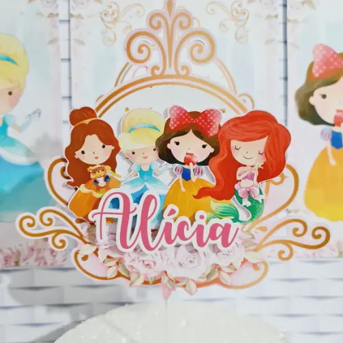 KIT FESTA PRONTA COM TOPO DE BOLOPRINCESAS DISNEY