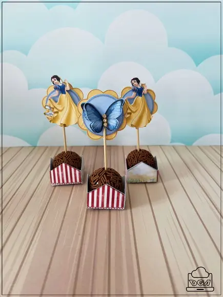 Kit Festa Só Um Bolinho Branca de Neve 40 Itens