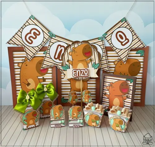 Kit Festa Só Um Bolinho Capivara 40 Itens